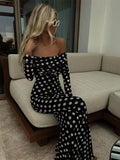 Monroe Polka Dot Print Maxi Dress