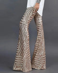 Glitter High Waist Bell Bottom Pants
