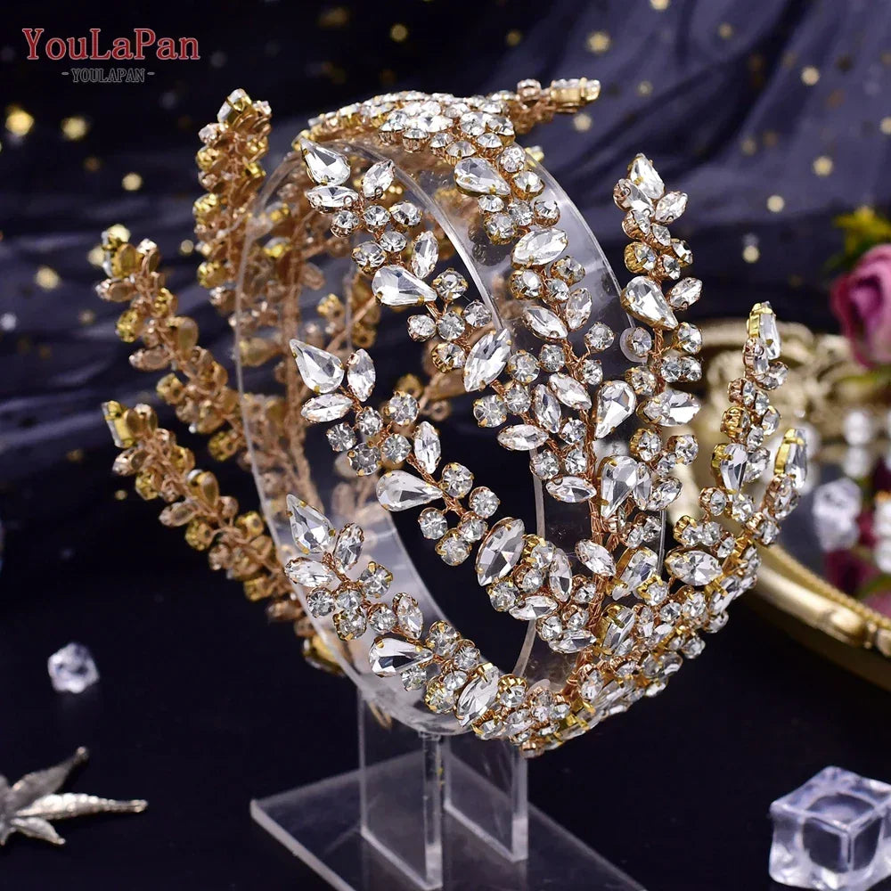 YouLaPan HP425 Bridal Headband Wedding Crowns Bride Tiara and Headdress Women Headpiece Hair Accessories Pageant Head Jewelry