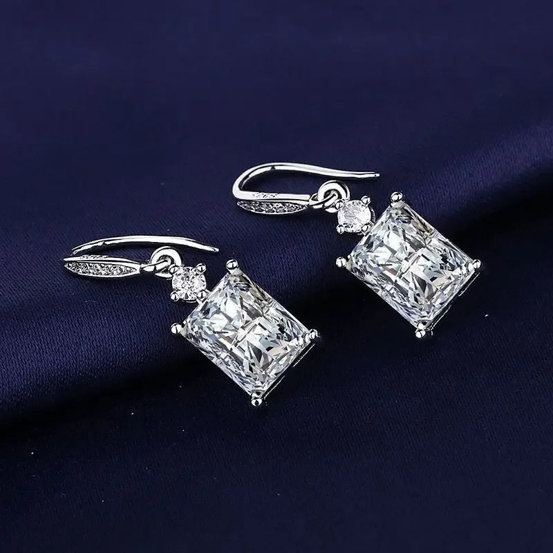 Iconic 925 Sterling Silver Crystal CZ Stud Earrings