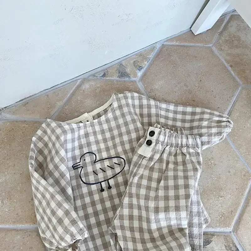 LUXBaby Cartoon Casual Tops + Pants 2pc Set