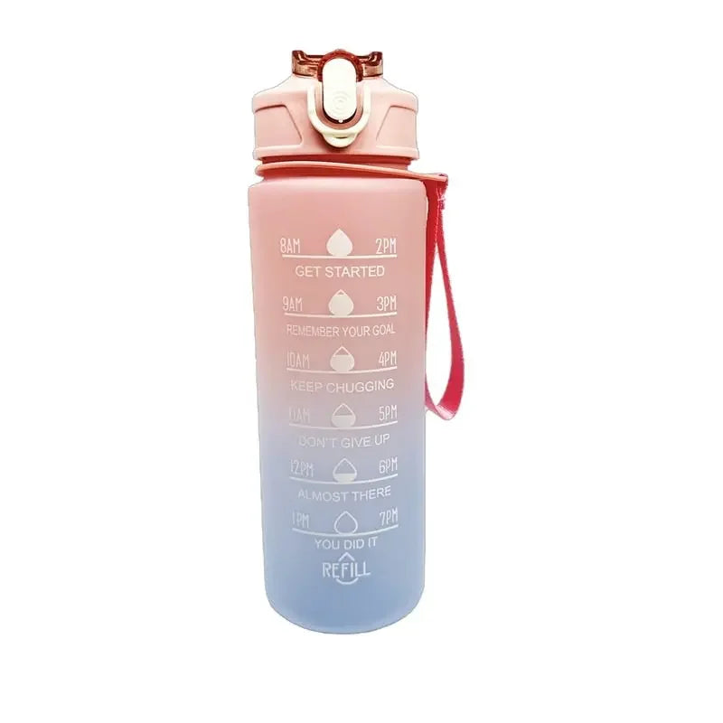 Gradient Sports Water Bottle with Time Marker Leak-proof Cup Motivational BPA Free