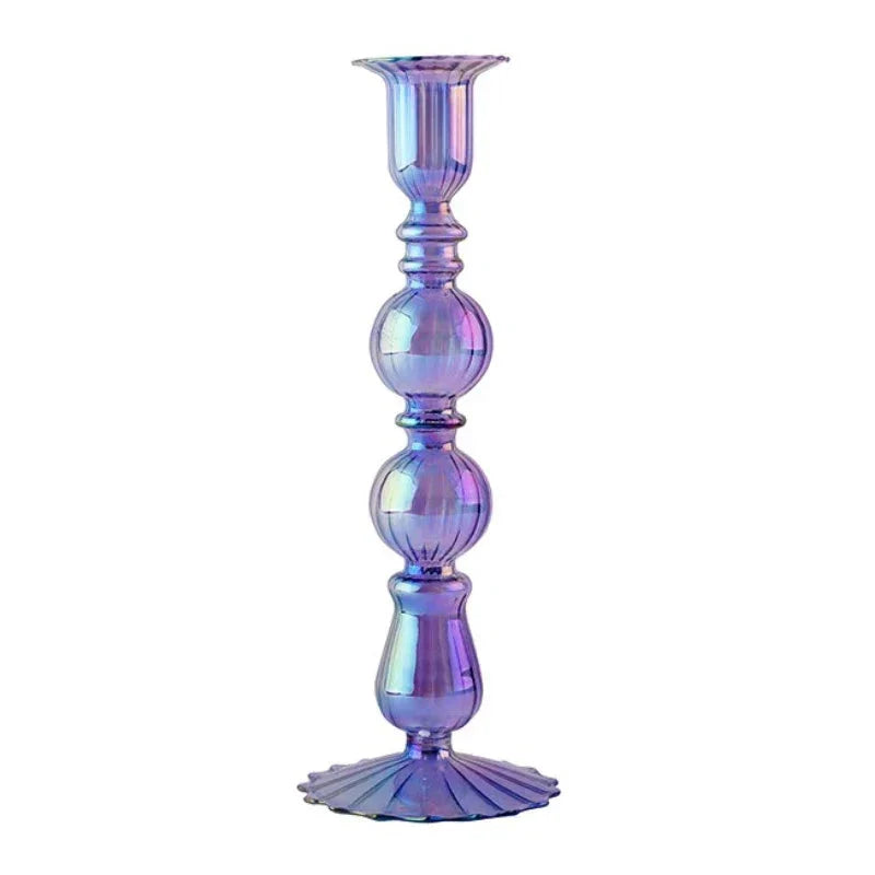 Floriddle Retro Candlesticks Taper Candle Holders Tall Candlesticks Decoration Party Glass Vase Home Decor Wedding Decoration