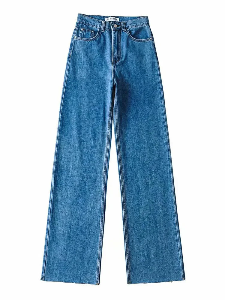 MiuKoMiYa Straight Jeans Women High Waist Streetwear Light Blue Boyfriend Denim Pants Ladies Wide Leg White Jeans For Women 2023