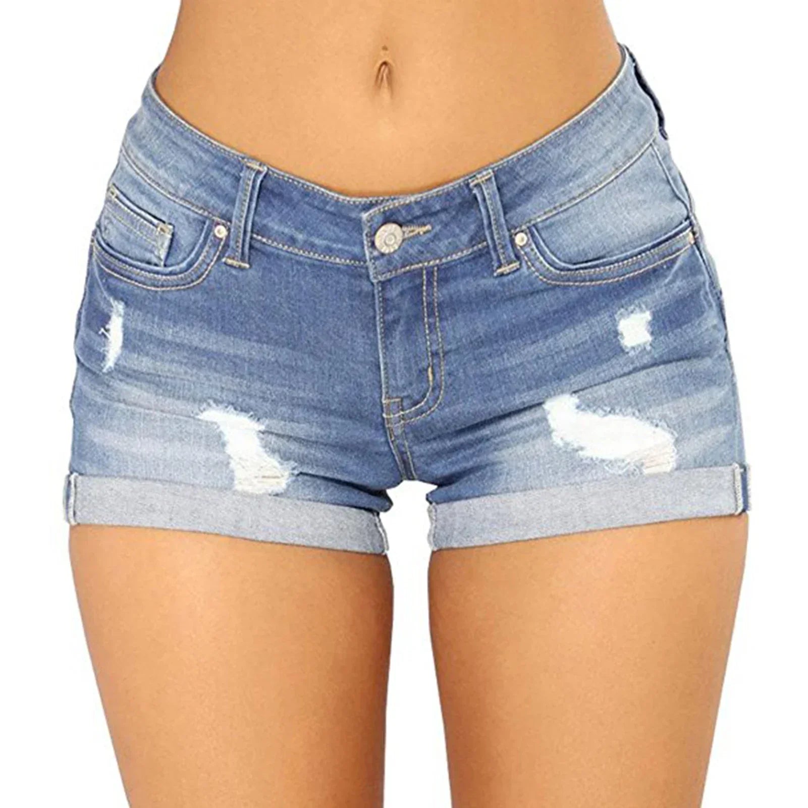 High Waist Fringe Denim Shorts