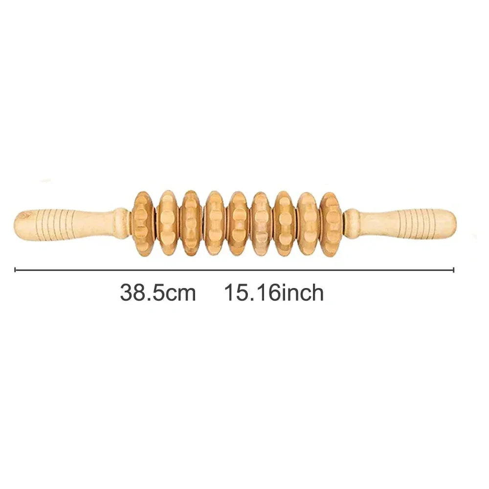 Wood Roller for Stomach Cellulite,Wooden Therapy Massage Tools for Body Shaping,Wood Rolling Massage Stick for Muscle Knots