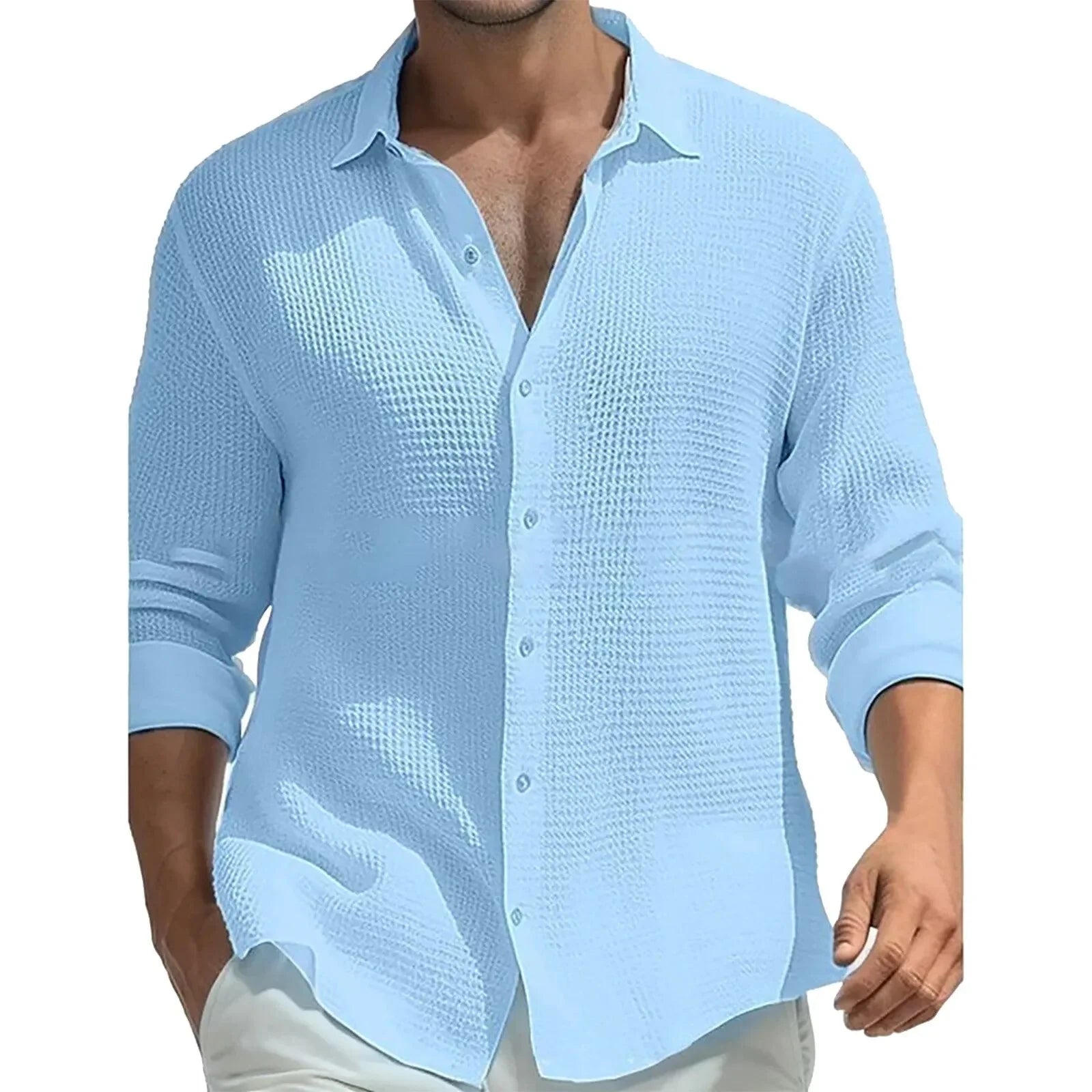 Men’s Italian Waffle Long Sleeve Top