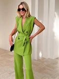 Monaco Vest & Wide Leg Pants Outfit