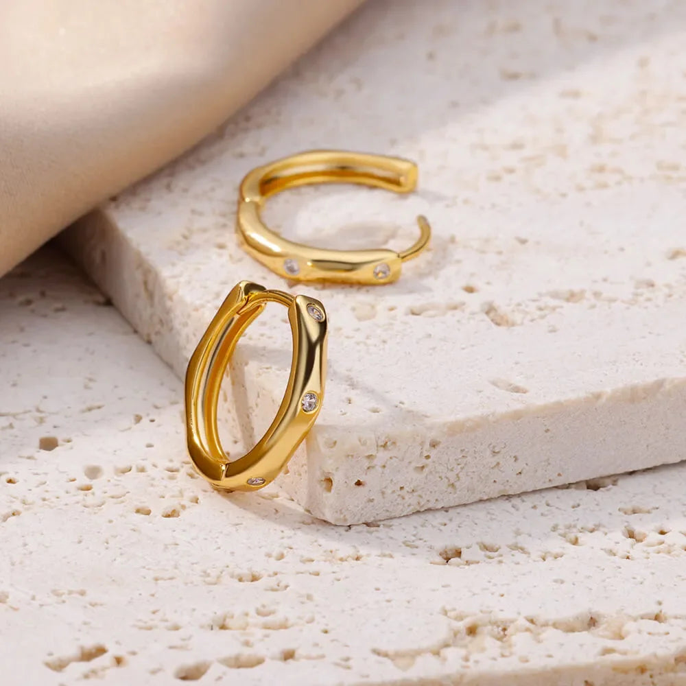 Lux Diva Stainless Steel Hoop Earrings