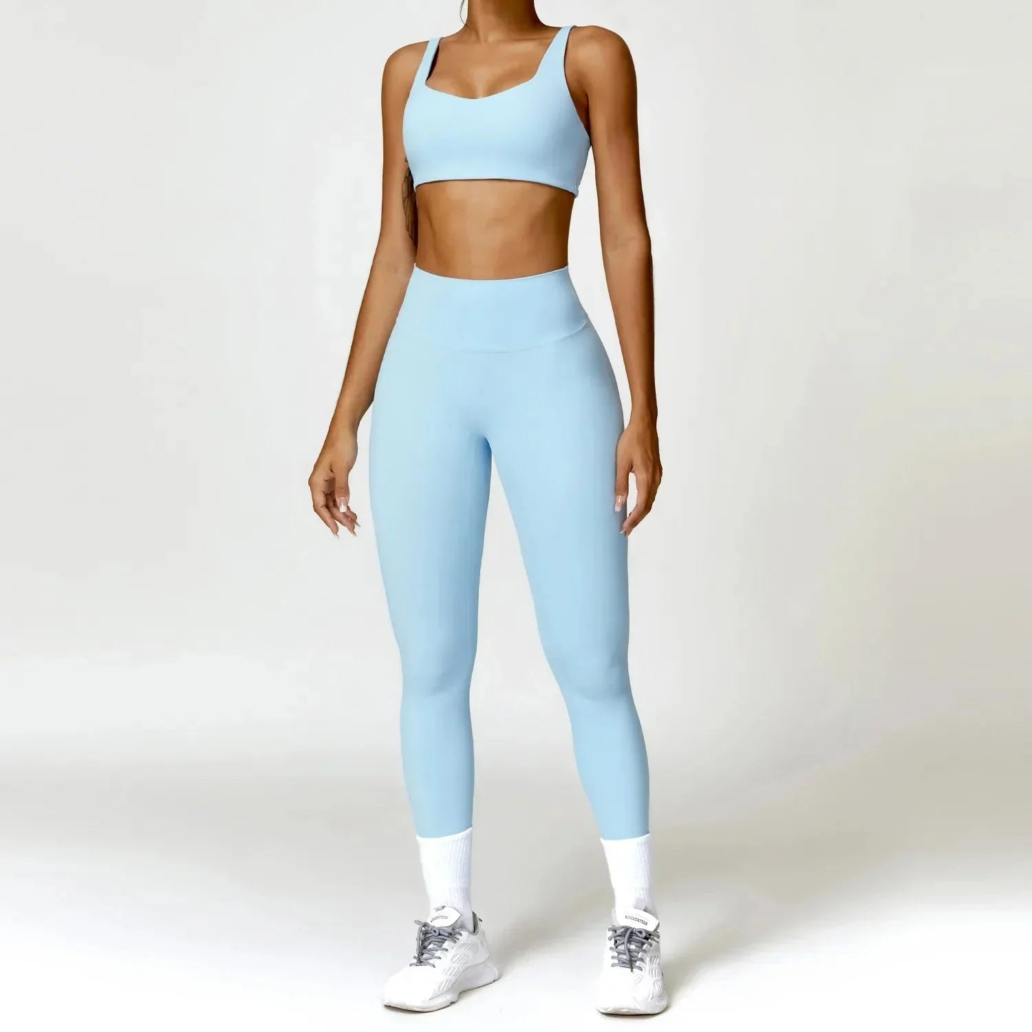 2PCS Yoga Set Women Gym Long Sleeve Sports Suits Fitness Bra Crop Top Workout Clothes Female Athletic Wear Legging Sportswear