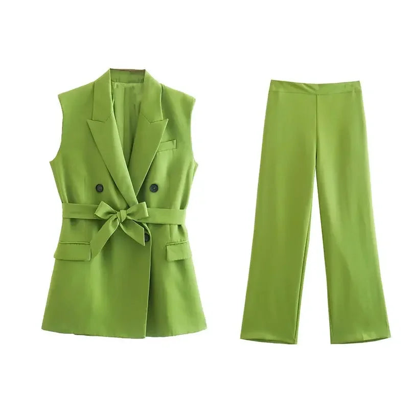 Monaco Vest & Wide Leg Pants Outfit