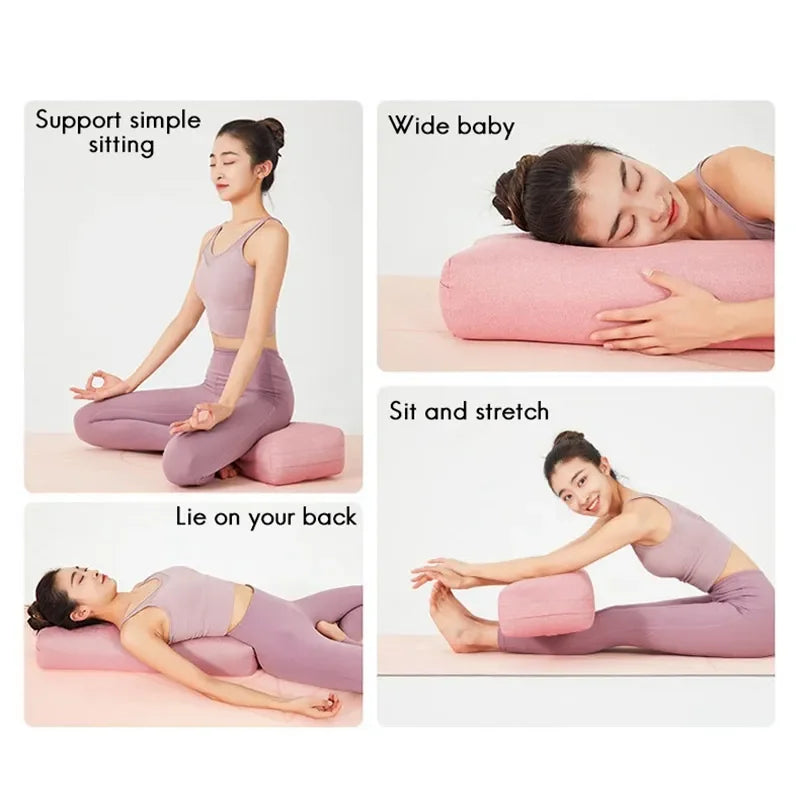 Yoga Pillow Soft Washable Polyester Rectangular Portable Yoga Bolster Sleep Pillow Yoga Fitness Supplies