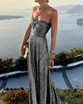 Metallic Long Party Dress