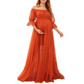 Maternity Tulle Chiffon Long Dress