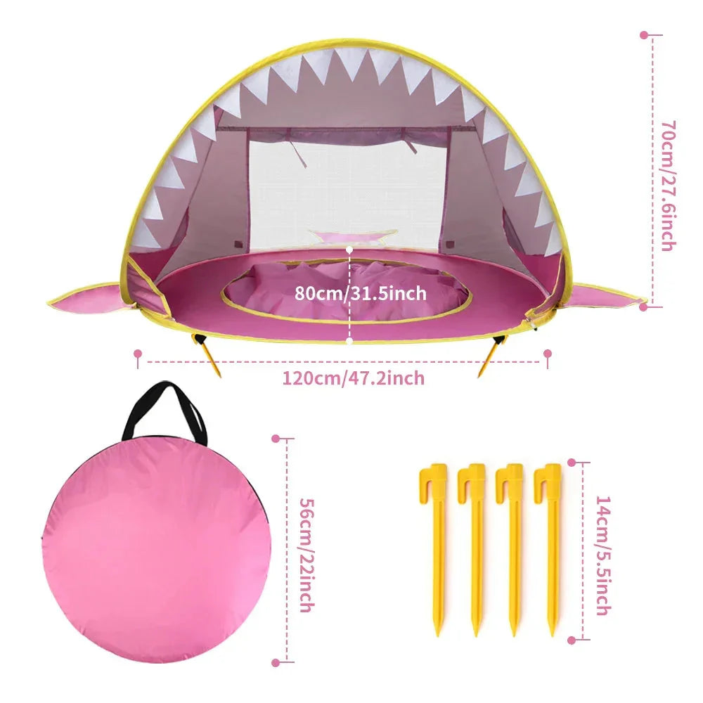 Baby Beach Tent Uv-protecting Sunshelter With A Pool Baby Kids Beach Tent Pop Up Portable Shade Pool UV Protection Sun Shelter
