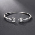 Luxury Green/White/Blue Cubic Zirconia Cuff Bracelet
