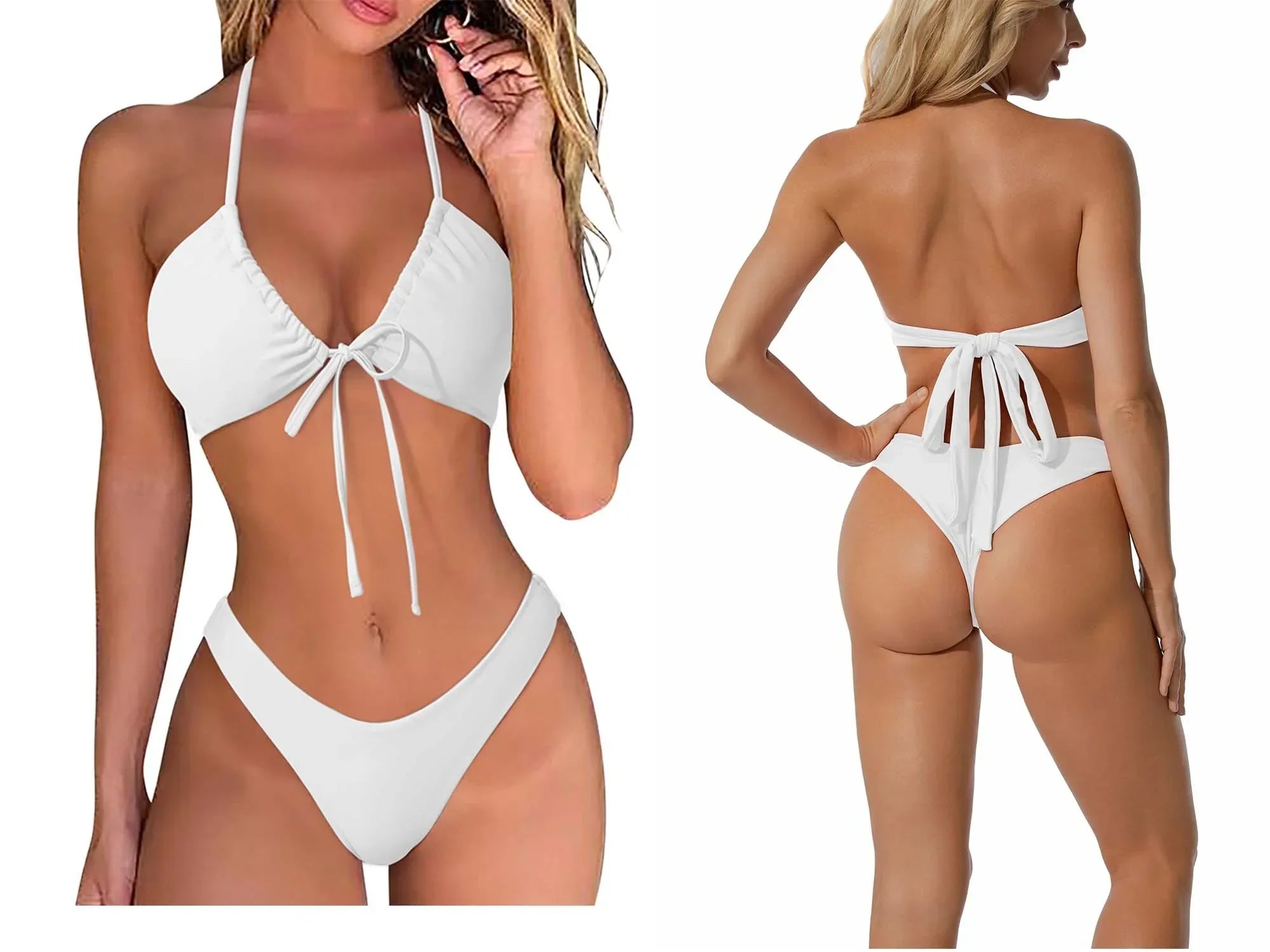 Sexy Micro Bikini Women  2023 New High Cut Swimsuit Summer Swimwear Solid Bathing Suits Beachwear Women Brazilian Push Up Bikini