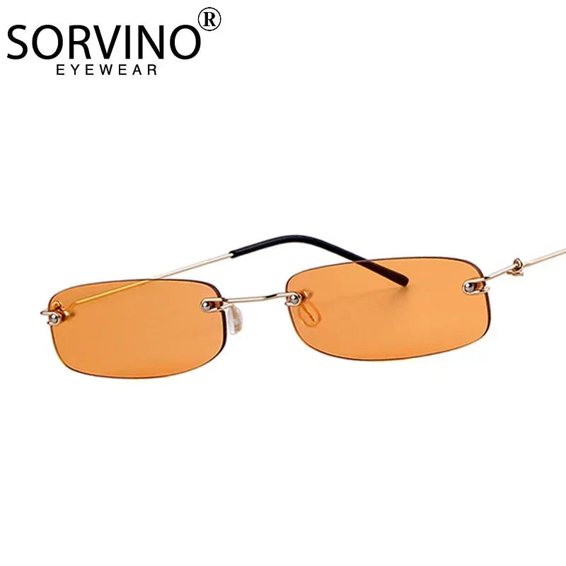 90s Designer Narrow Frameless Tint Sun Glasses Shades SP40