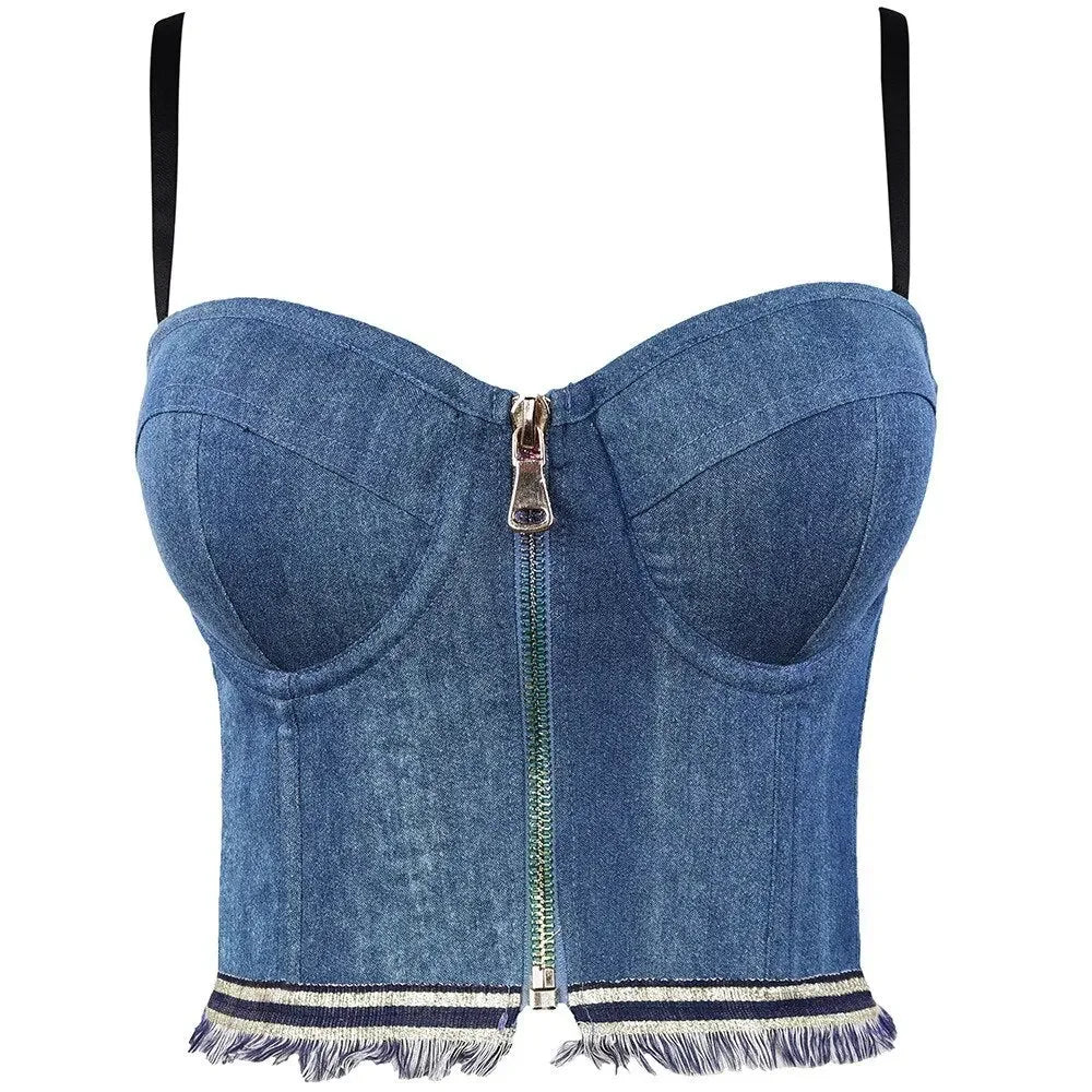 Irene Tinnie Sexy Cute Hole Cartoon Decoration Push Up Bustier Women's Bralette Cropped Top Vest Plus Size
