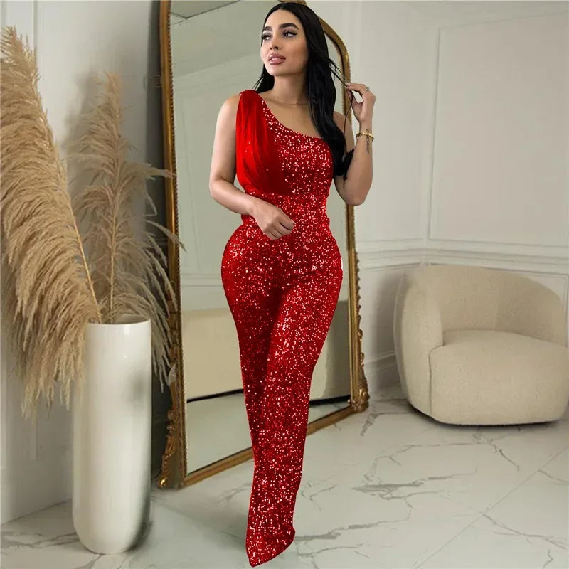 Katie Sleeveless Sequin Party Jumpsuit