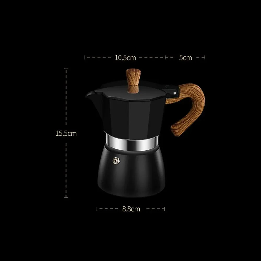 Vintage Wooden Handle Electric Espresso Machine