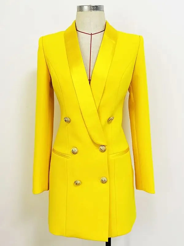 Lux Designer Satin Collar Long Brazer
