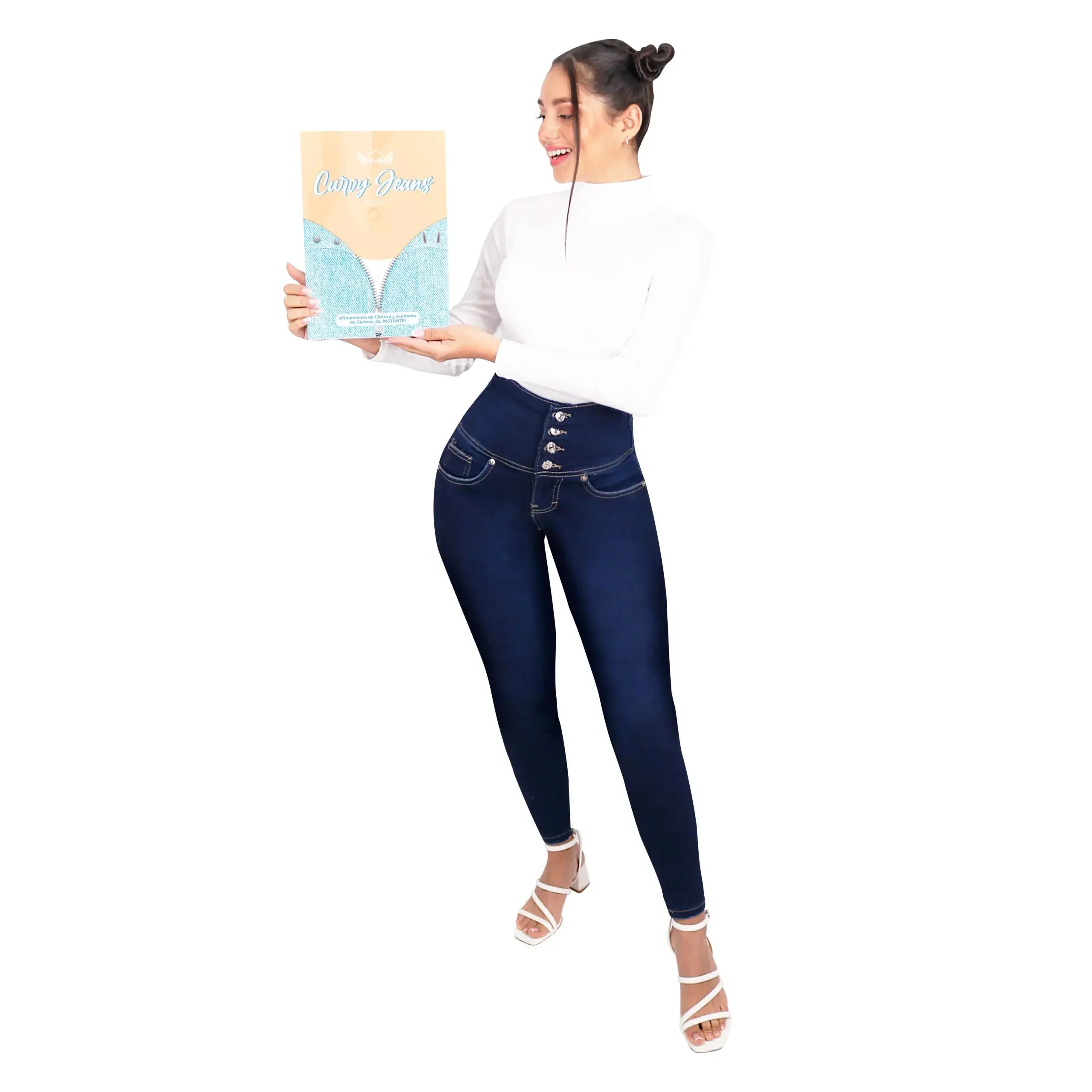 Sexy Women Fit Skinny Jeans High Waist Elastic Stretch Pencil Pants Vintage Straight Leg Wrap Hips Casual Tight Denim Trousers