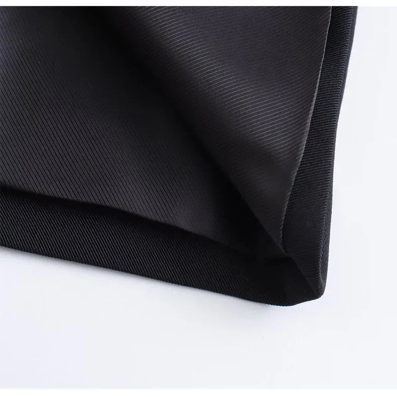 Satin Black Cropped Blazer