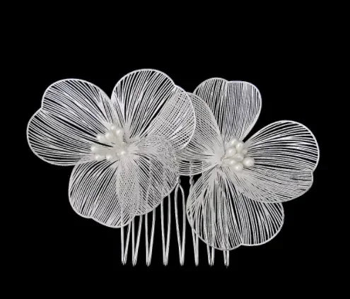 Flower Hairband Bridal Hair Jewelry Pearl Crystal Headband Elegant Birthday Party Tiara Crown Wedding Hair Accessories For Women