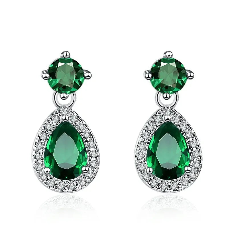 Iconic 925 Sterling Silver Crystal CZ Stud Earrings