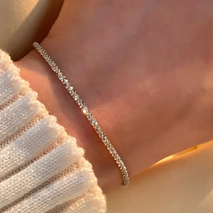 Genuine  Italian S925 Sterling Silver Necklace Sparkling Clavicle Chain Sweater Chain High Jewelry for Woman Fine Jewelry Gifts
