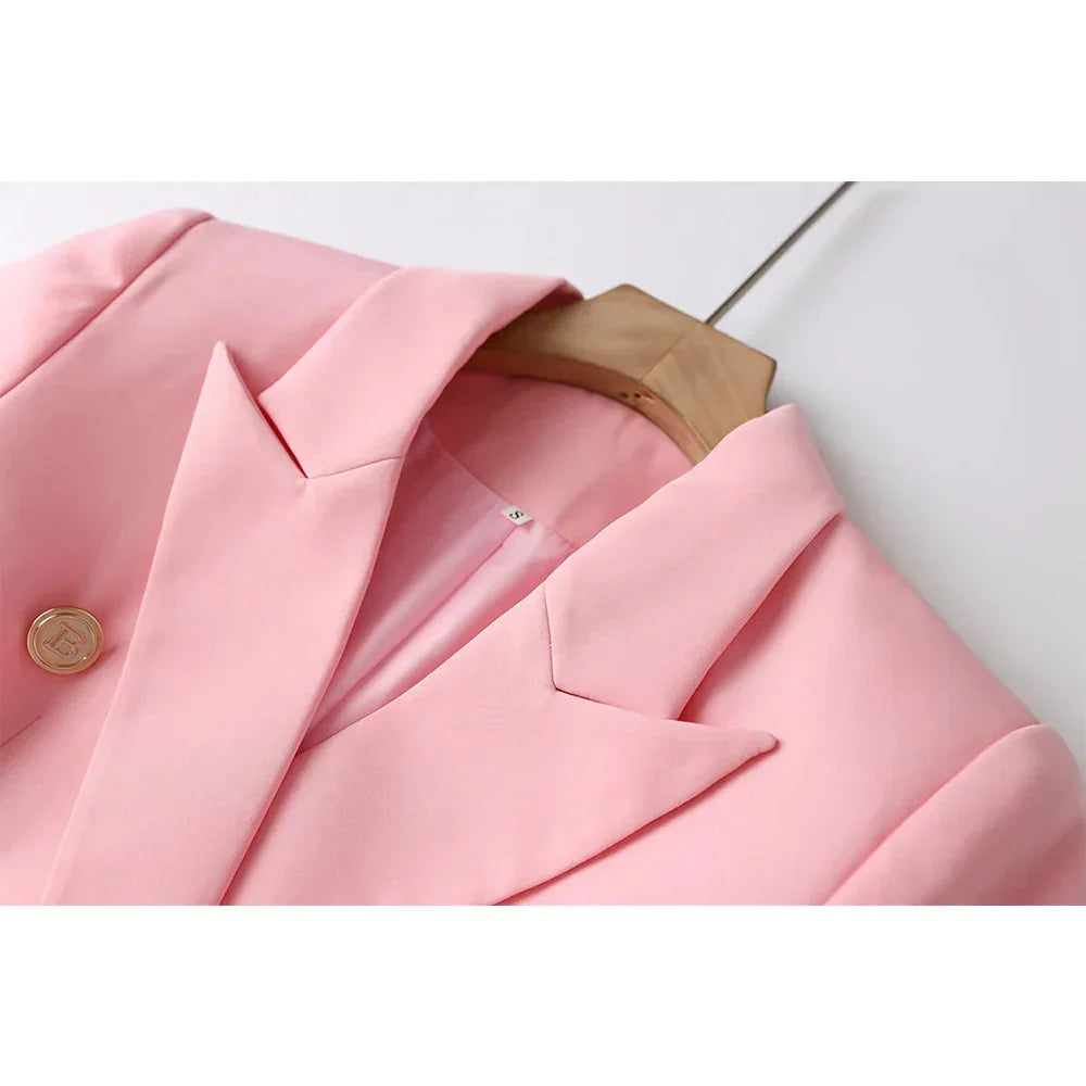 Bossy Pink Blazer With Belt