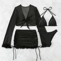 Cabana 4Pc Sexy Black Bikini Set