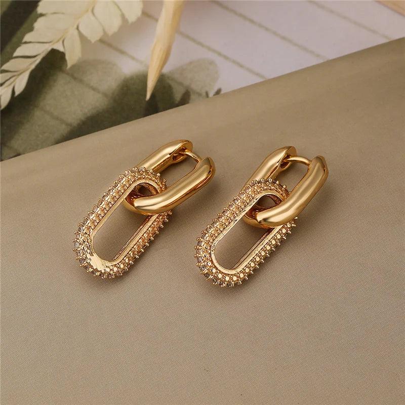 Lux Double Loop Drop Earrings