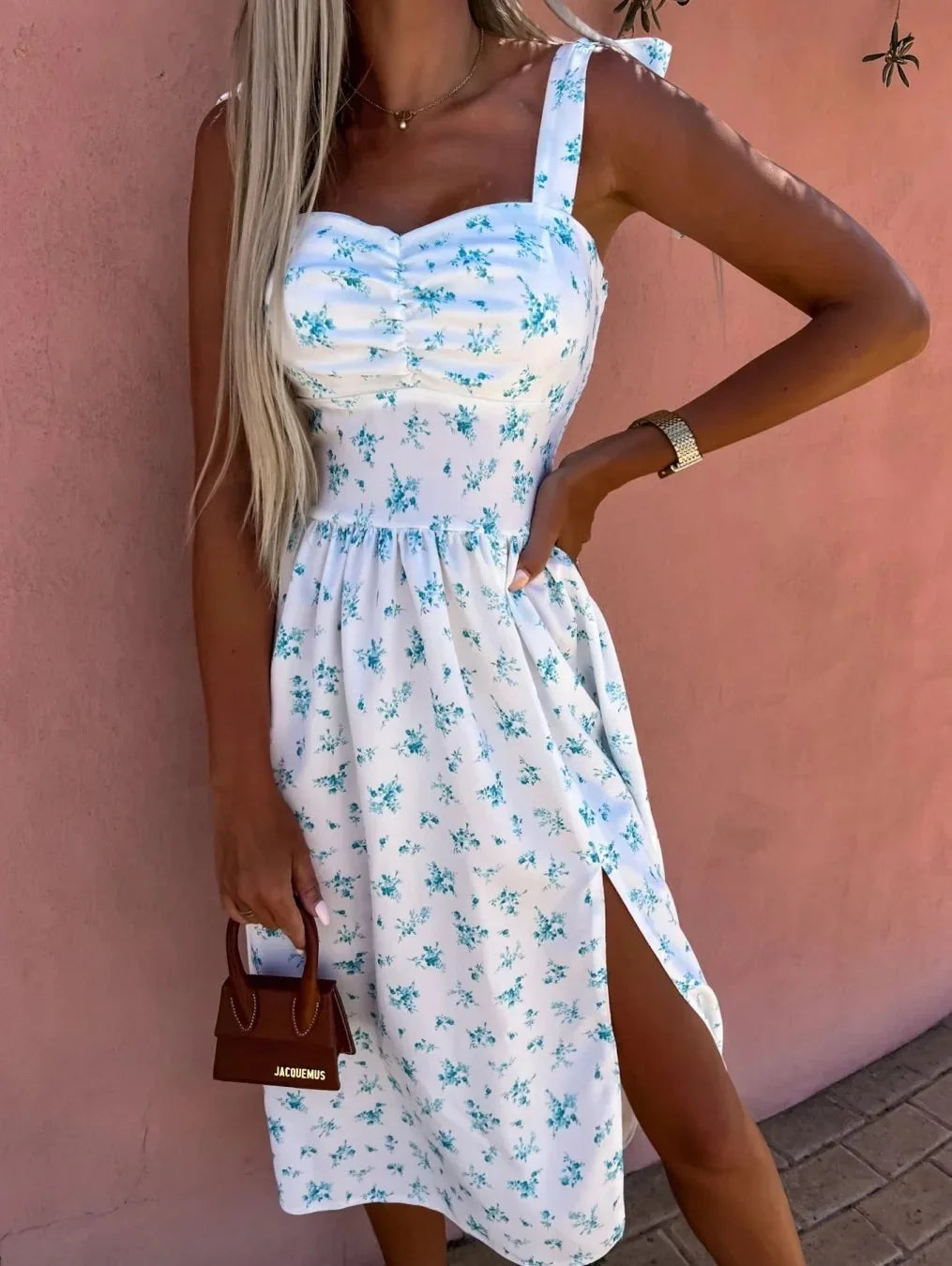 Summer Floral Sling Sun Dress