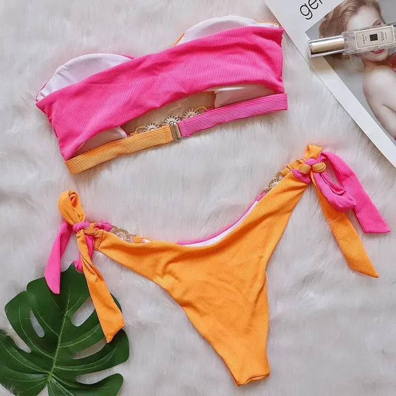 Sunset LUX Bandeau Bling Push Up Bikini