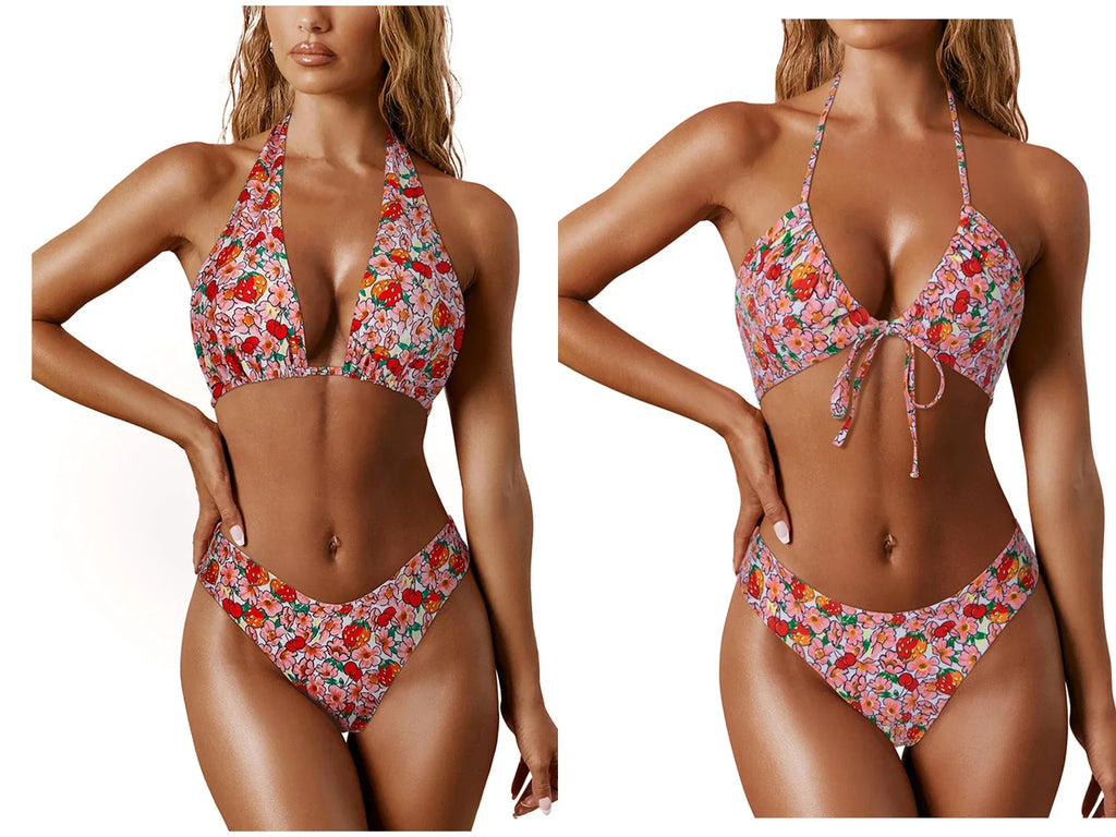 Sexy Micro Bikini Women  2023 New High Cut Swimsuit Summer Swimwear Solid Bathing Suits Beachwear Women Brazilian Push Up Bikini