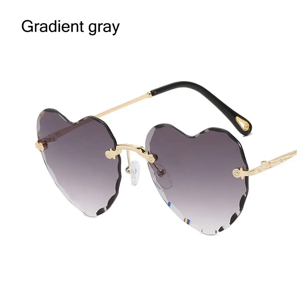 Heart-Shaped Rimless Sunglasses UV400
