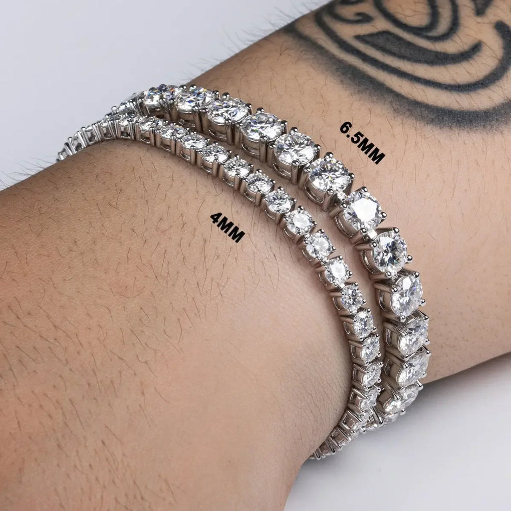 Luxurious 925 SS D Color Moissanite Diamond Tennis Bracelet
