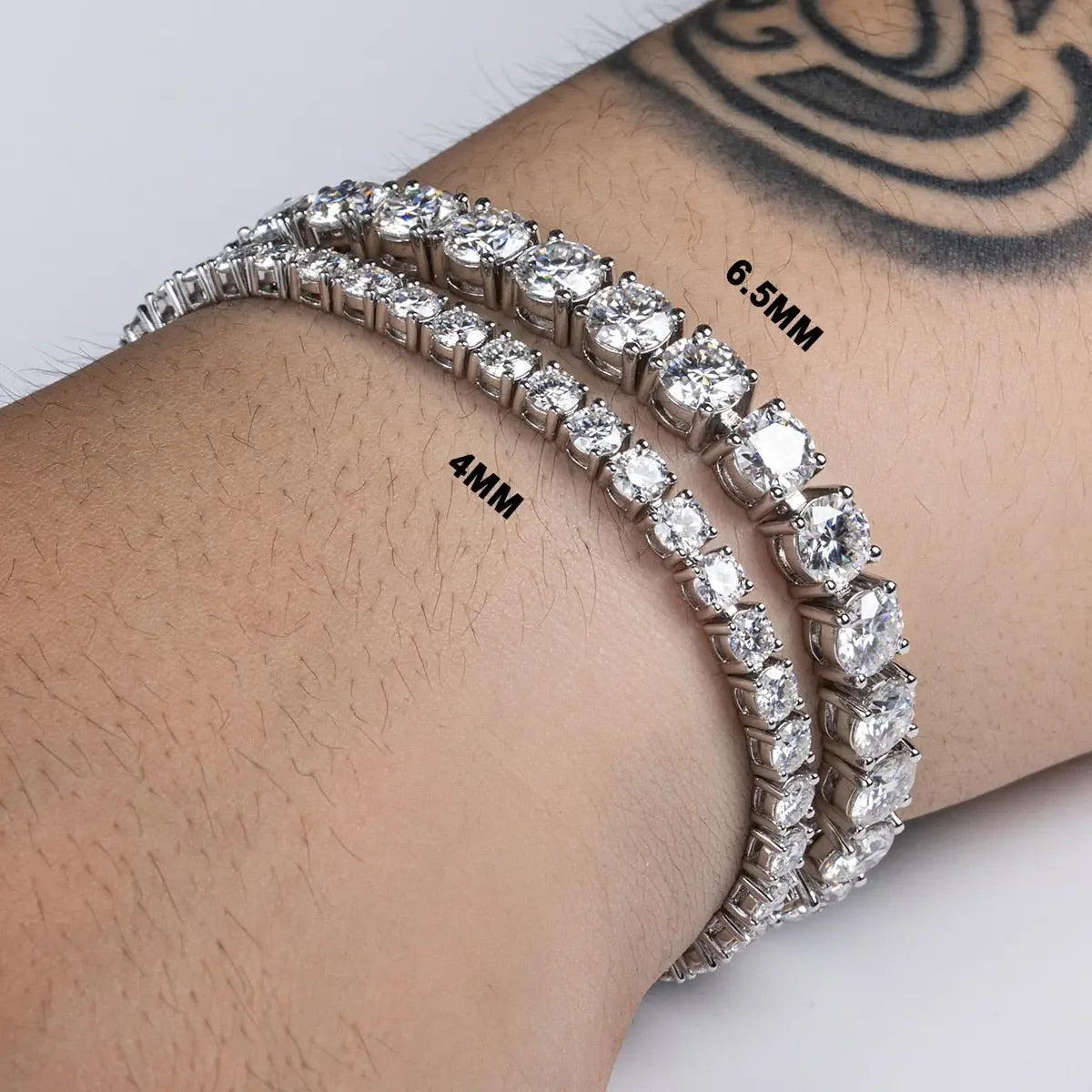 Luxurious 925 SS D Color Moissanite Diamond Tennis Bracelet