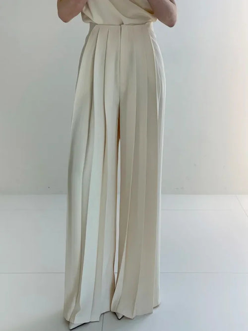 Casual Summer High Waist Wide Leg Pants