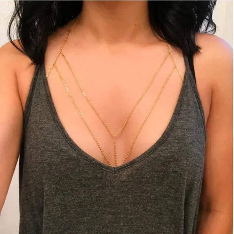 Bikini Beach Crossover Harness Necklace
