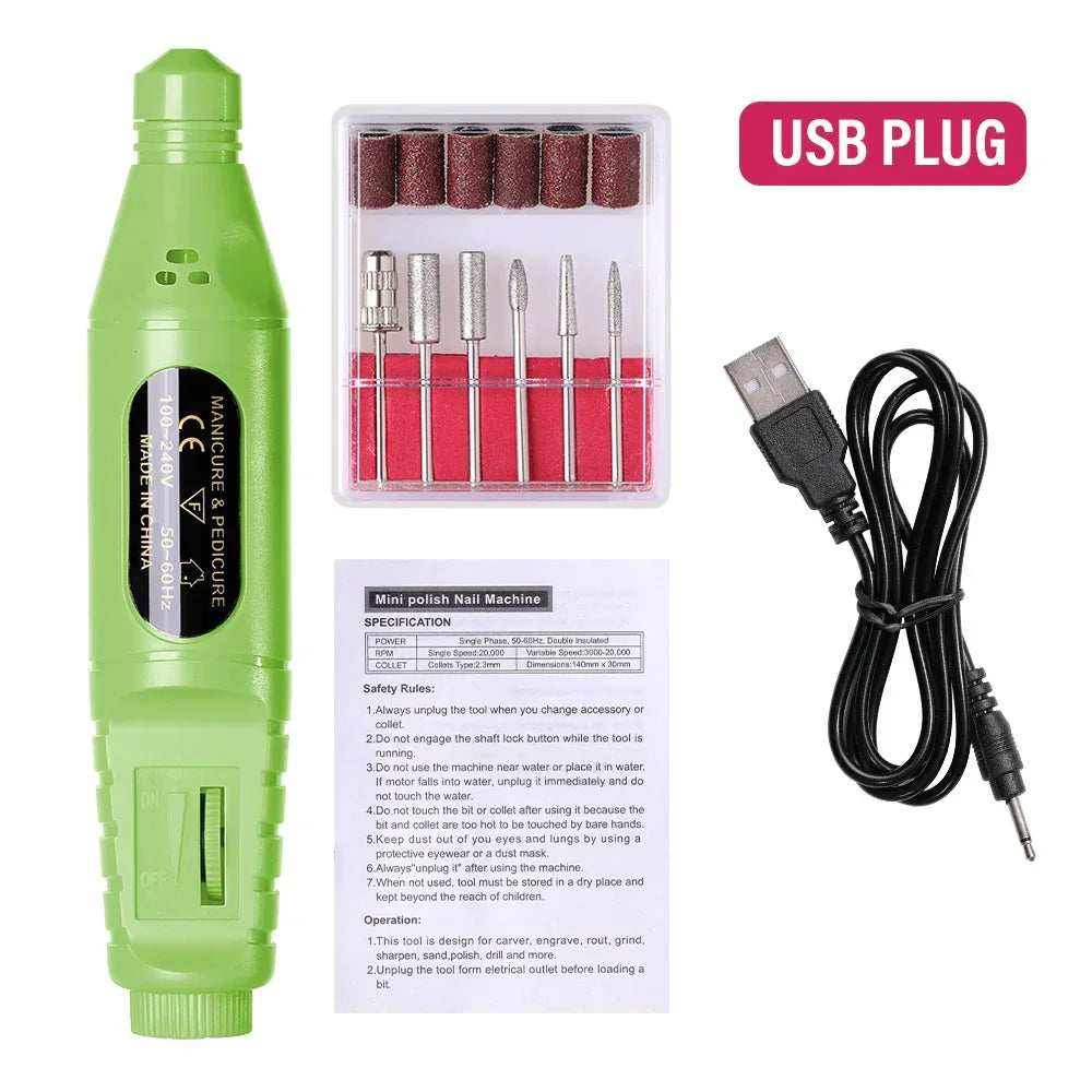 HALAIMAN Electric Nail Drill Machine Set Pedicure Grinding Equipment Mill For Manicure  Professional Strong Nail Polishing Tool