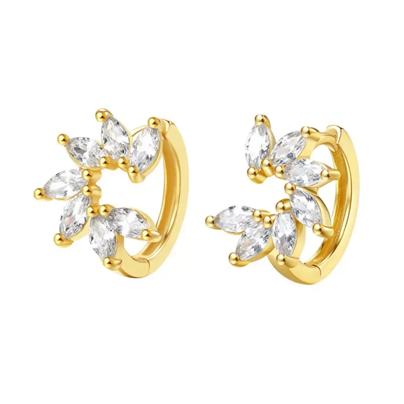 CRMYA Fashion Cubic Zirconia Cz Silver Gold Plated Hoop Earrings For Women Engagement Wedding Trendy Jewelry