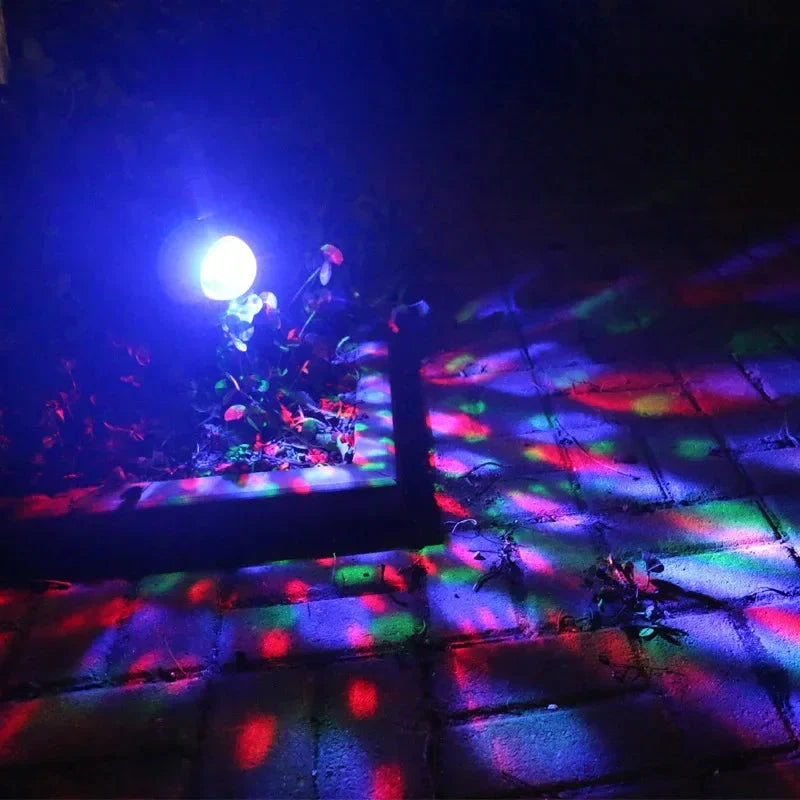 Creative Outdoor Solar Rotating Color Projection Lamp Outdoor Waterproof Lawn Lamp Villa Garden Decoration Atmosphere Lights Hot