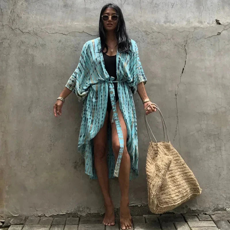 Tie Dye Kimono Summer Dress