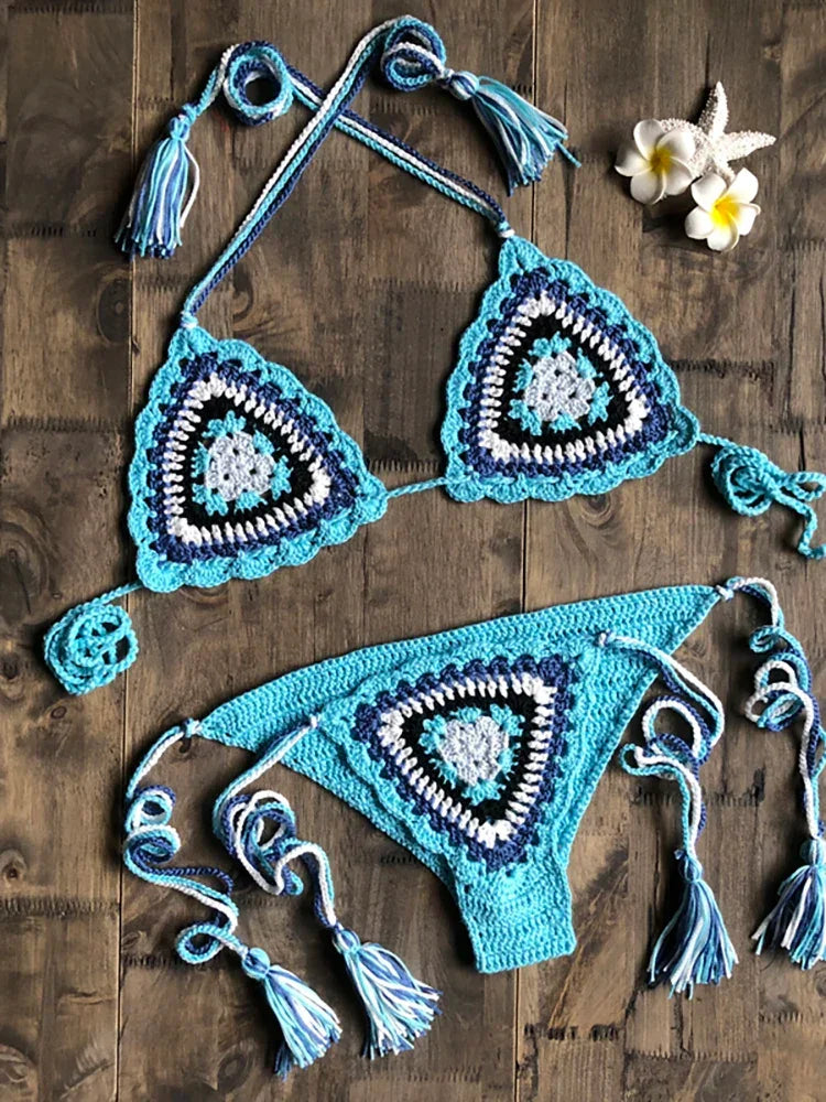 Boho Crochet Micro Bikini Set