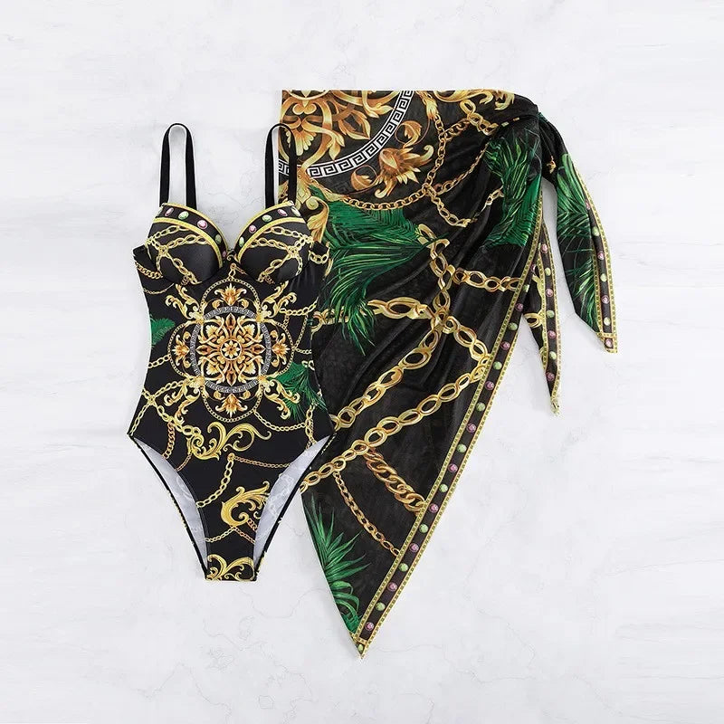 Designer Push Up Bikini & Sarong Set