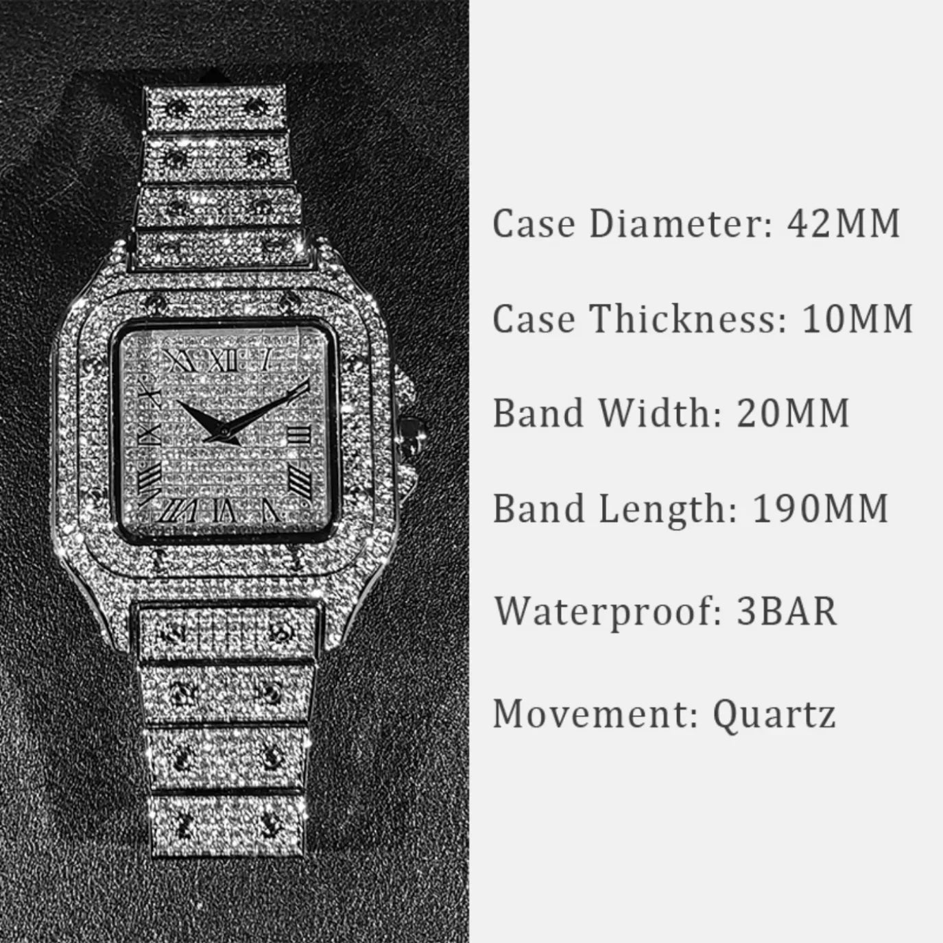 Bling Designer Moissanite Quartz Watch