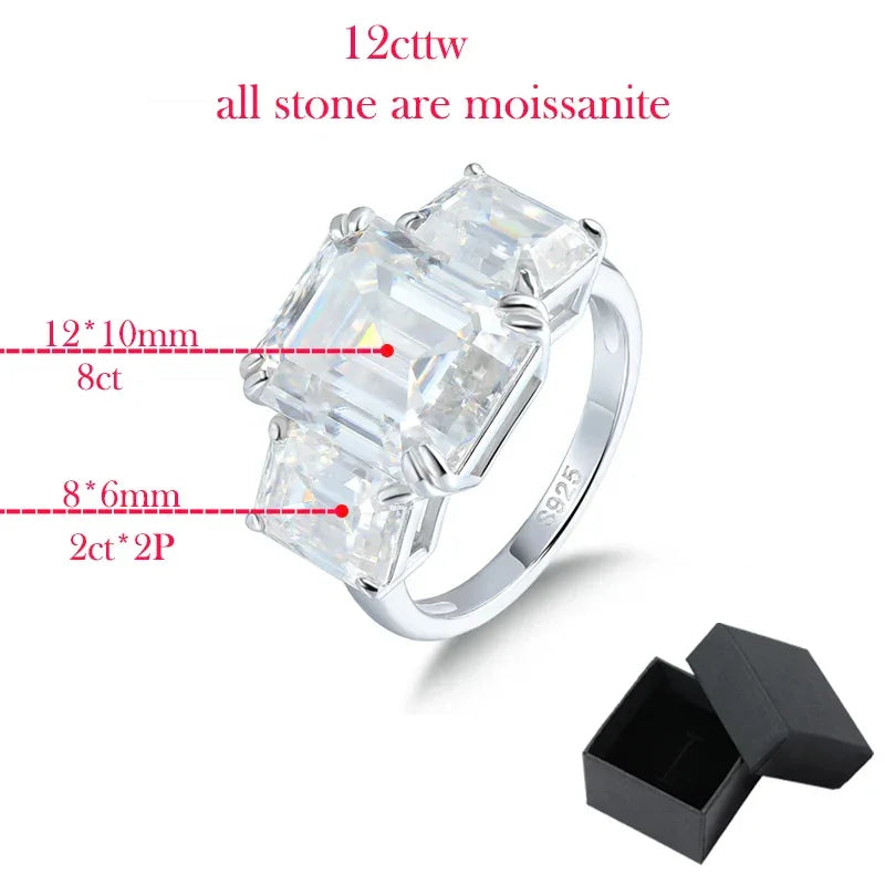 Lux Emerald Moissanite Engagement Ring - Includes GRA Certificate